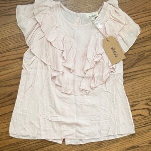 Listicle Light Pink Ruffle Blouse